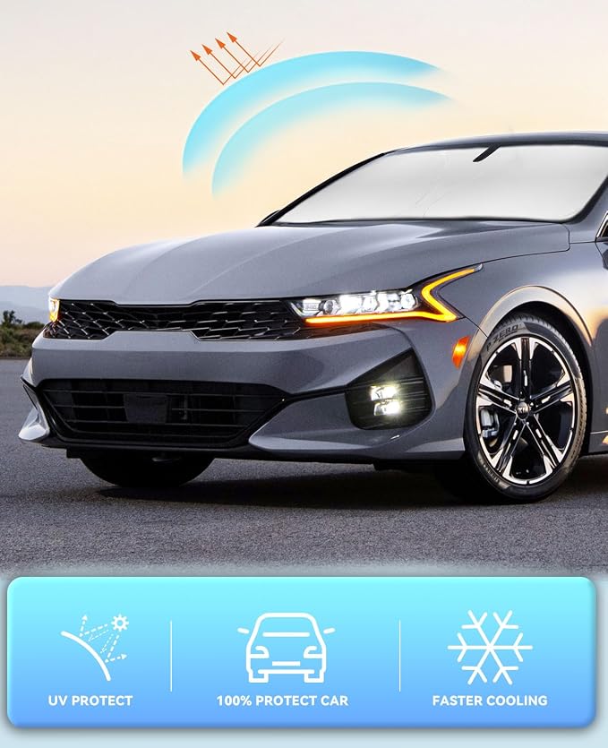 Windshield Sun Shade for 2021-2024 2025 2026 Kia K5, Sedan Accessories - Image 5