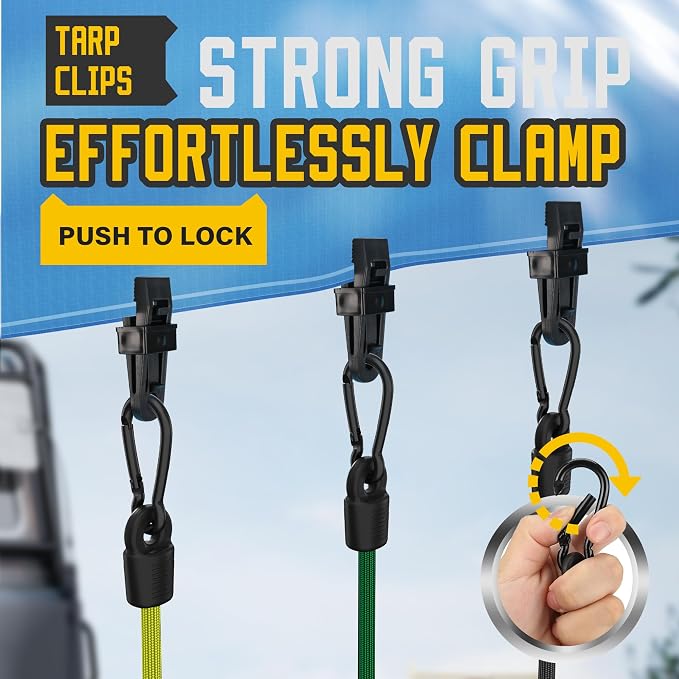 Bungee Cords with Hooks, Upgrade 30pcs Assortment Heavy Duty Outdoor with 24'' - Image 4