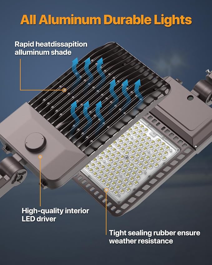 Led Parking Lot Light 300W 45, 000LM Slip Fitter Led Street Pole Light - Image 3