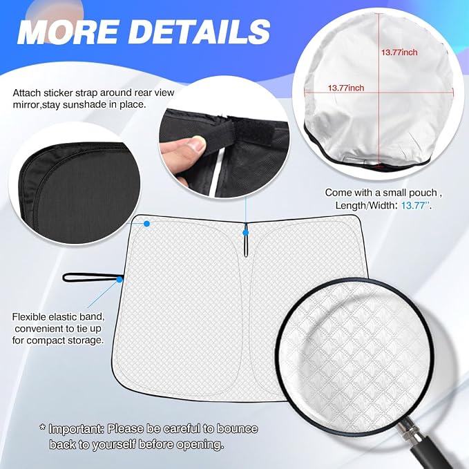 Windshield Sun Shade for 2018-2024 BMW X3 Accessories Thicken 6-Layer Front - Image 5