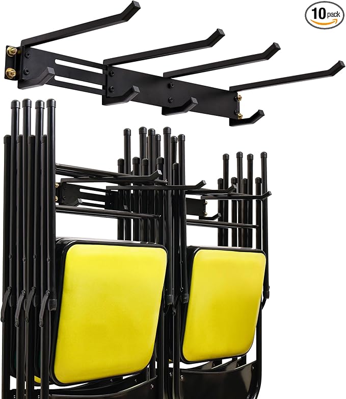Folding Chair Storage Hangers Garage Wall Mounted, Heavy Duty Garden Tool by Gliretiky