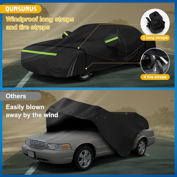 QUNSUNUS Waterproof Car Cover for Chevy Caprice 1966-1970 and 1977-1996 - Image 4