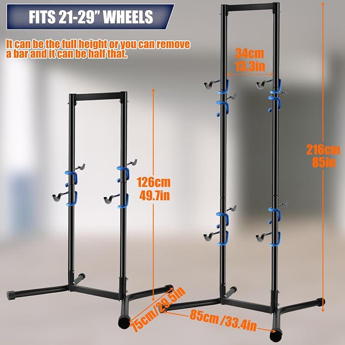Stand Bike Storage Rack Garage Max 240lbs, Freestanding Gravity Indoor Bike - Image 6