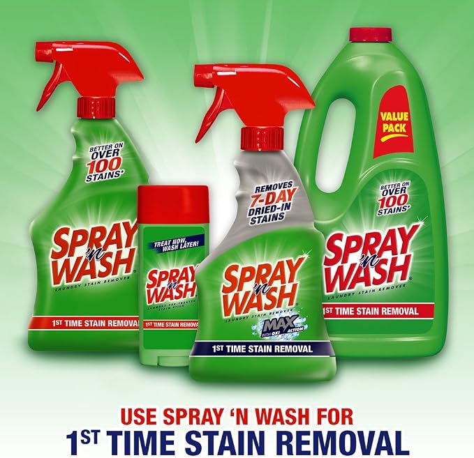 Spray N'Wash Pre-treat Laundry Stain Remover Bottles, 1.37 Pound, 132 Fl Oz - Image 5