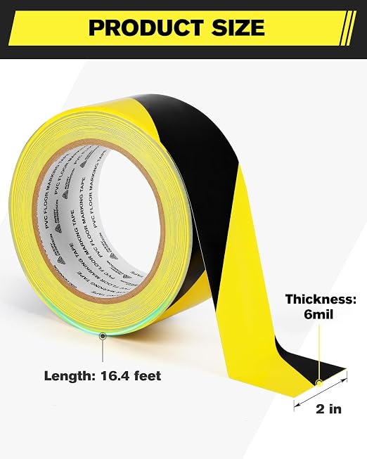 Floor Marking Tape, 2 INx108FT Strong Adhesive Caution Tape, High Durability - Image 7