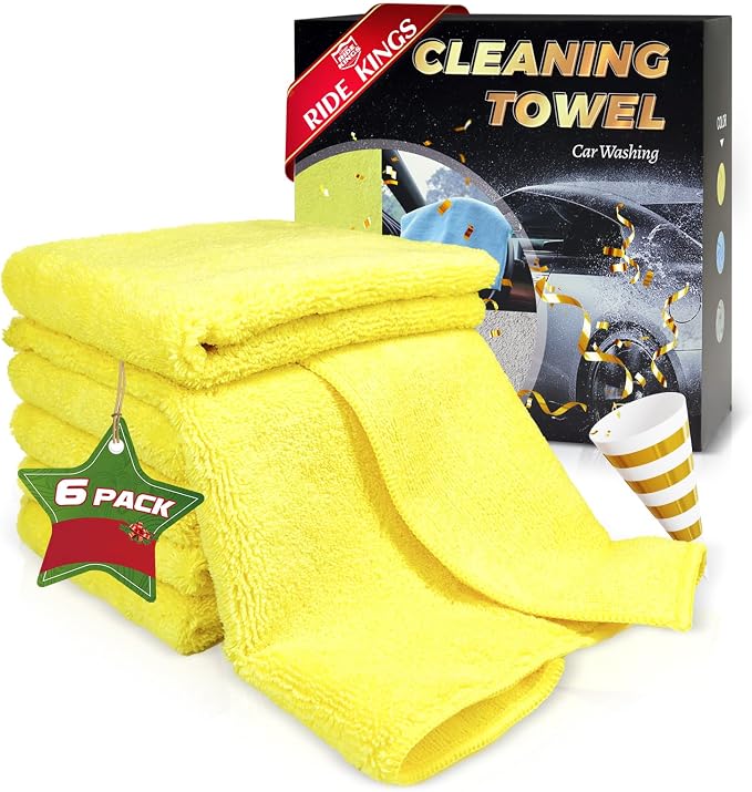 Microfiber Cleaning Cloths Car Interior & Exterior, Highly Absorbent Cloth by RIDEKINGS