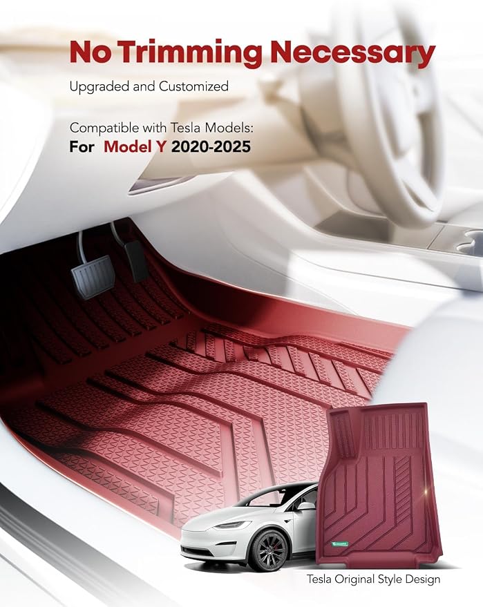 YHTAUTO Custom Fit Light Red Car Floor Mats - Image 3