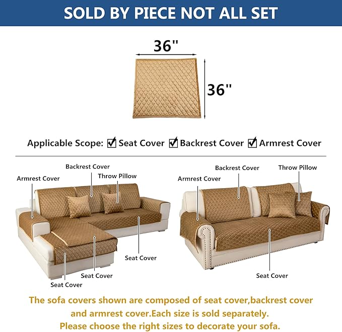 Eismodra Couch Cover, Sectional Couch Covers, Sofa Covers - Image 5