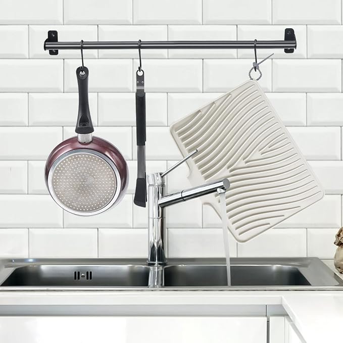 Silicone Dish Drying Mat for Kitchen Counter, Dish Drying Pad, Non-Slip Drain - Image 3