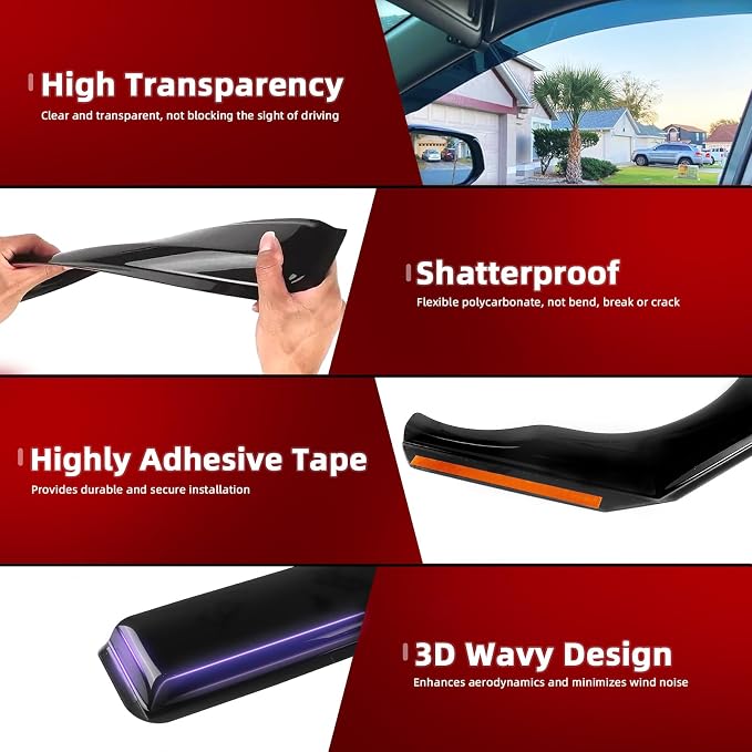 in Channel Window Visors Rain Guards Fit - Image 4