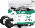 30pcs 1/4 Inch Stainless Steel Rubber Coated Cushioned Insulated Cable Clamps by OURU