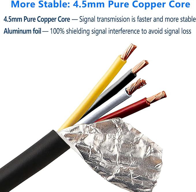 4 Pin Camera Cable with Corrugation Tube Cover, Car 4Pin Aviation Video - Image 4