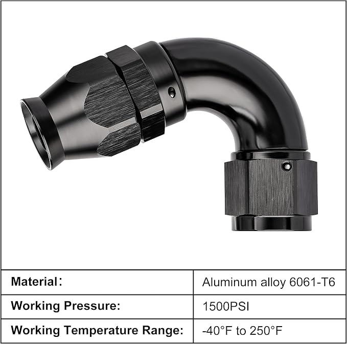 EVIL ENERGY 10AN 120 Degree PTFE One Piece Full Flow End Hose Fitting Aluminum - Image 3
