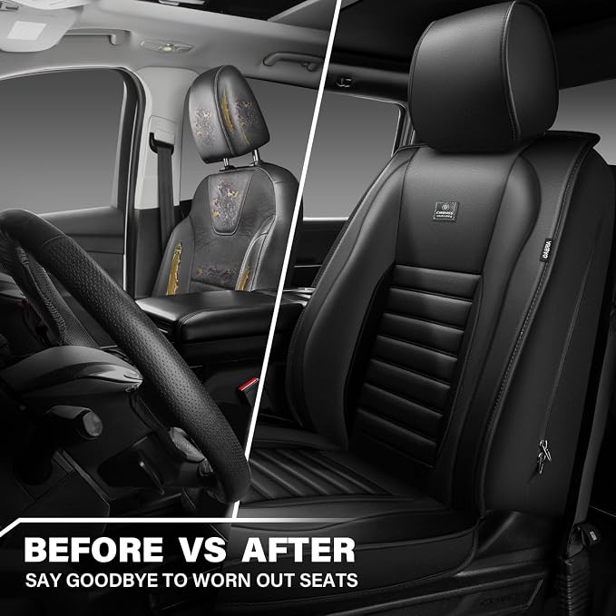 CAR PASS Nappa Leather Car Seat Covers Front Seats, Luxury Seat Protector - Image 7