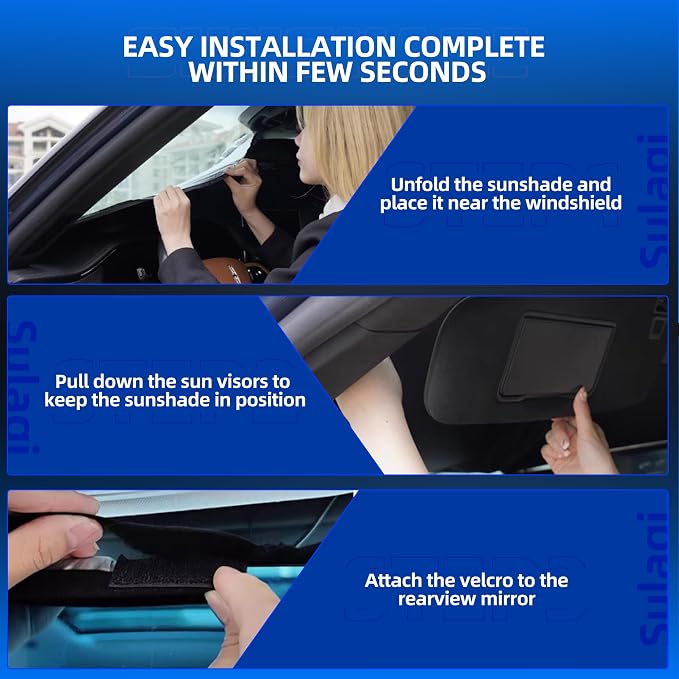 Windshield Sun Shade for Kia Sportage 2018-2022 Foldable Sunshade Custom Fit - Image 5