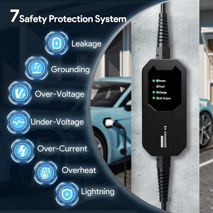 Skysword Ⅱ Level 1 EV Charger, EVSE Home Electric Vehicle Portable Charging - Image 6