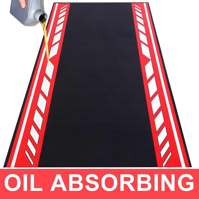 Motorcycle Mat 78 x 31 Inch Garage Floor Rug Washable Parking Mats - Image 3