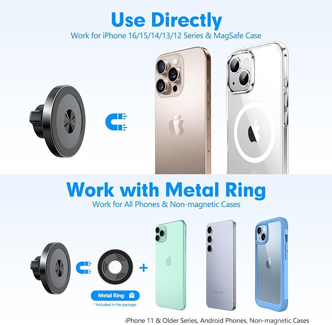 isuke for MagSafe Car Mount, Aluminum Alloy Magnetic Phone Holder for Car - Image 4