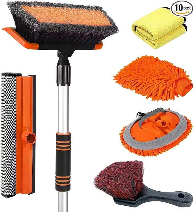 62'' Car Wash Brush with Long Handle, Soft Bristle Scratch-Free Car Wash by Stemni