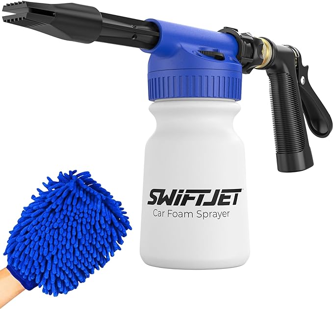 SwiftJet Car Wash Foam Gun + Microfiber Wash Mitt by SwiftJet
