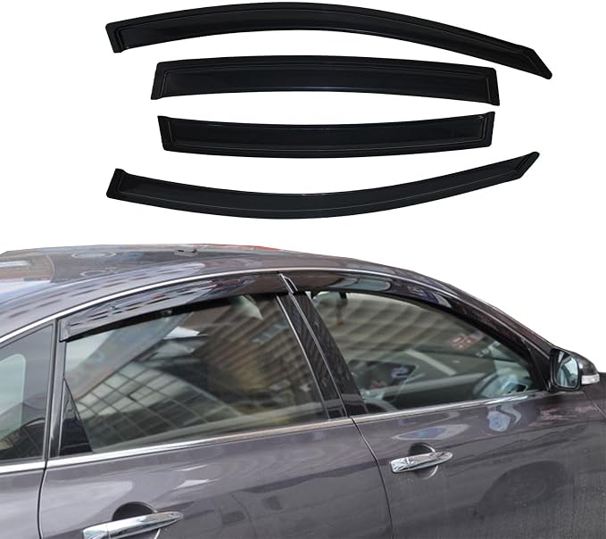 Wind Deflector Compatible with Nissan Altima 4-Door Sedan 2007-2012 Smoke - Image 8