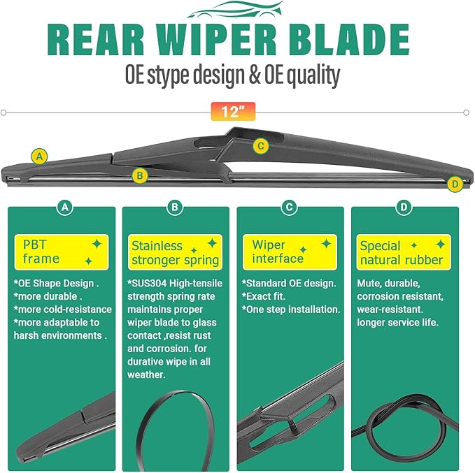 28" 26" 12" Windshield Wiper Blades Replacement - Image 4