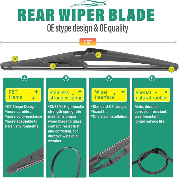 26" 19" 12" Windshield Wiper Blades Replacement - Image 4