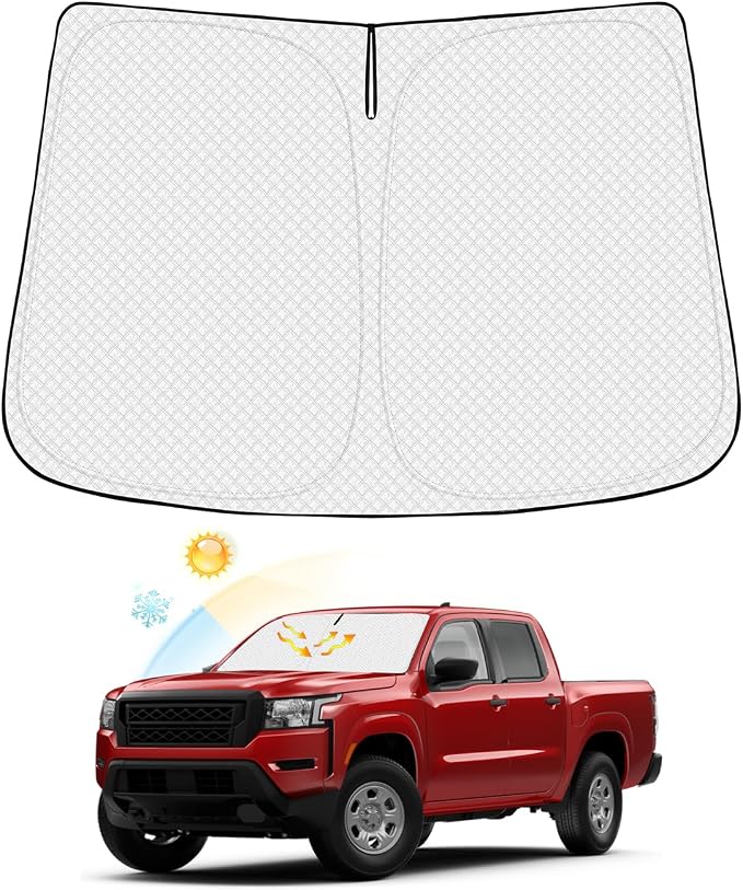 Windshield Sun Shade for 2022-2025 2026 Nissan Frontier Accessories Thicken by Canvcle