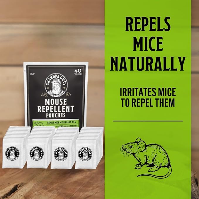 Grandpa Gus's Natural Mouse Repellent Pouches, Cinnamon/Peppermint Oils Repel - Image 2