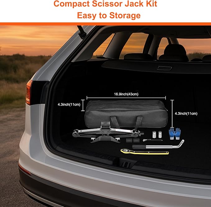 Scissor Jack, High-Strength Car Jack and Stand Kit - Image 7