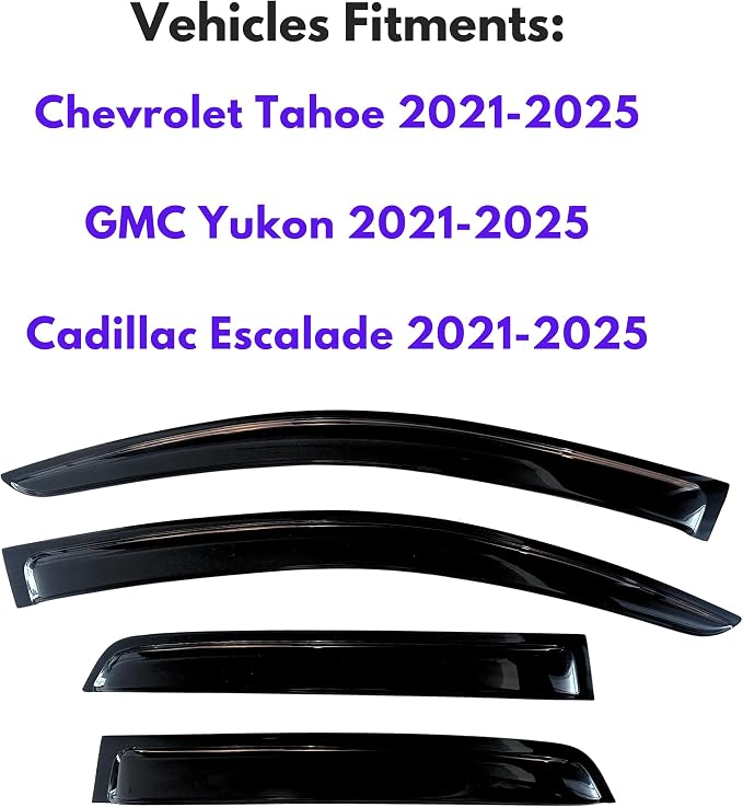 KPY Window Visors Rain Guards for 2021-2025 Chevy Tahoe & GMC Yukon & Cadillac - Image 2