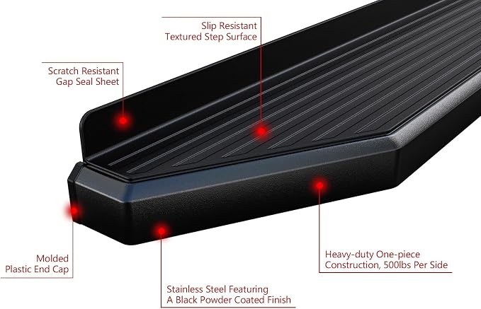 APS 6-inch Running Boards Side Bars Side Steps Compatible - Image 5