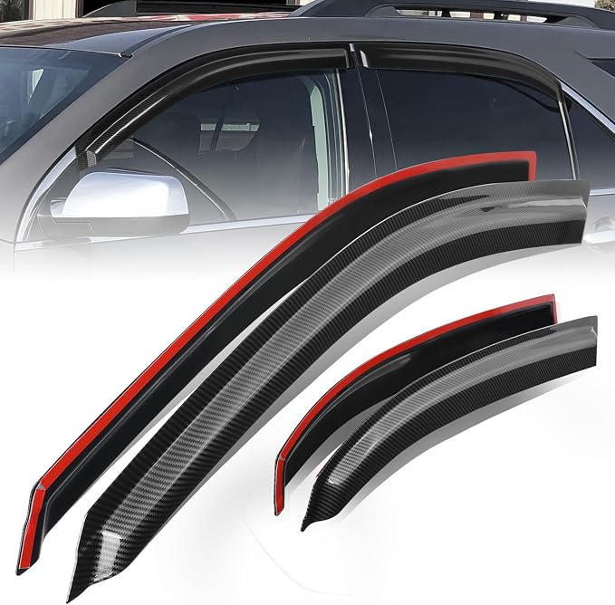 Auto Dynasty Set of 4 Carbon Fiber Pattern Window Visors Compatible 2010 2011 by AutoDynasty