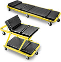 DNA MOTORING 48" 2 IN 1 Folding Rolling Garage Shop Creeper Roller Seat by DNAMOTORING-Tools