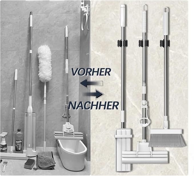 Mop and Broom Holder Big Size Hanging 1 KG Extra, Broom Holder 8 Pack, Broom - Image 7