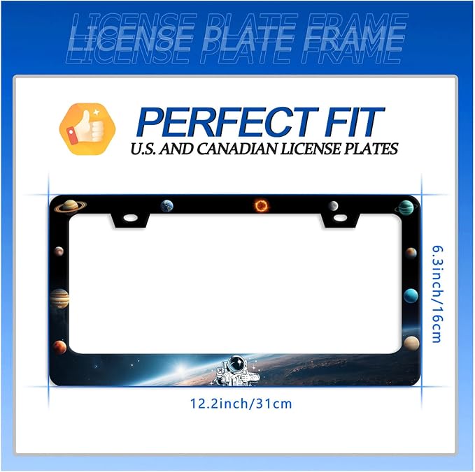 Planets License Plate Frame Funny Beautiful Space License Plate Stainless Steel - Image 7