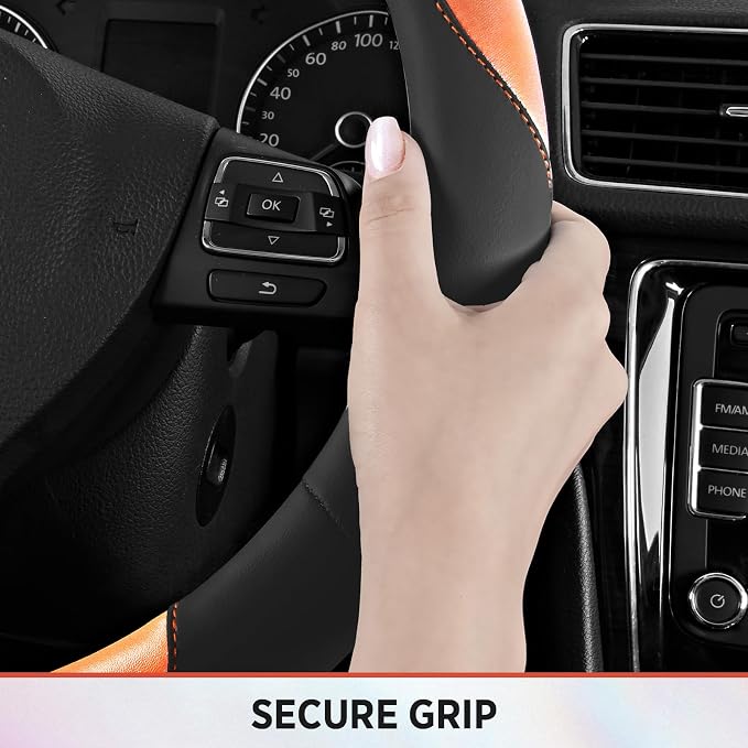 Road Comforts Steering Wheel Cover – Breathable Leather Steering Wheel Cover - Image 7
