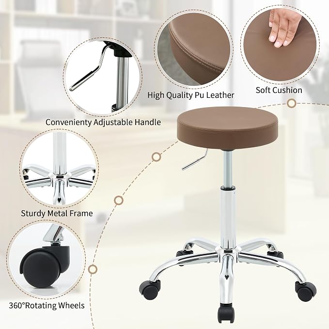 Salon Rolling Chair, Adjustable Stools - Image 4