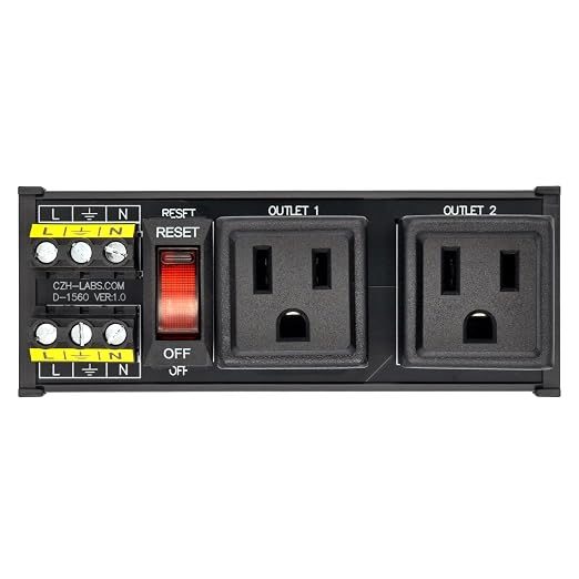 DIN Rail Mount AC 120V NEMA 5-15R Double Receptacles Outlet Power Strip Module by OONO