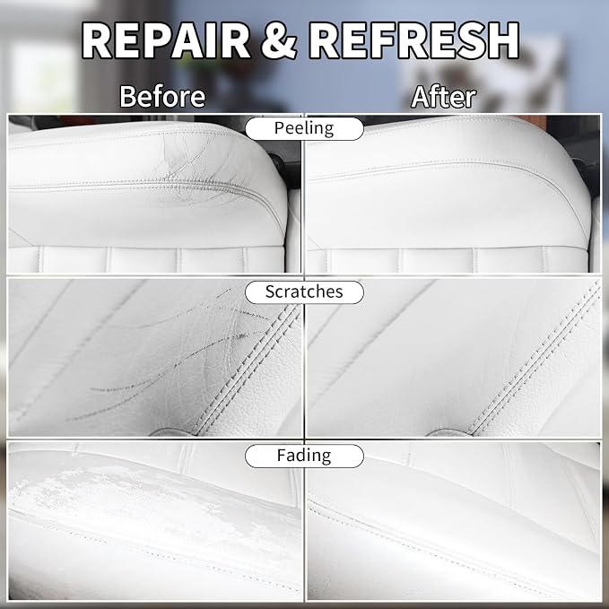 White Leather Recoloring Balm, Leather Couch Scratch/Stain Remover, Leather - Image 3