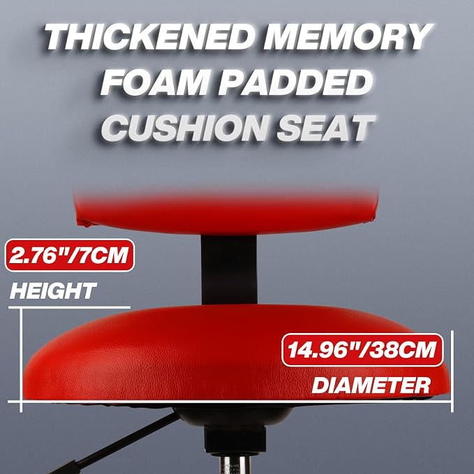 Shop Stool with Backrest, Mechanic Garage Stool - Image 9