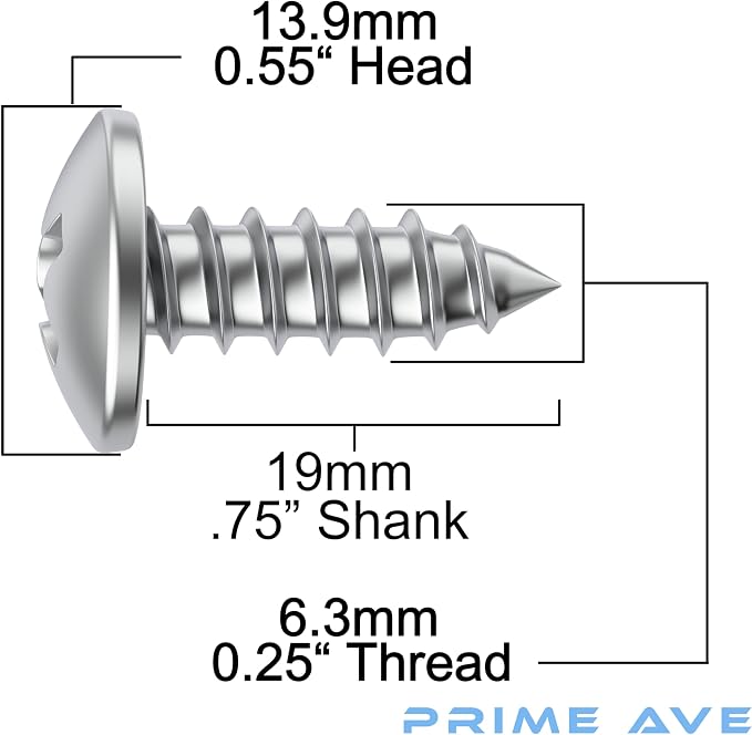 Stainless Steel License Plate Screws - Image 7