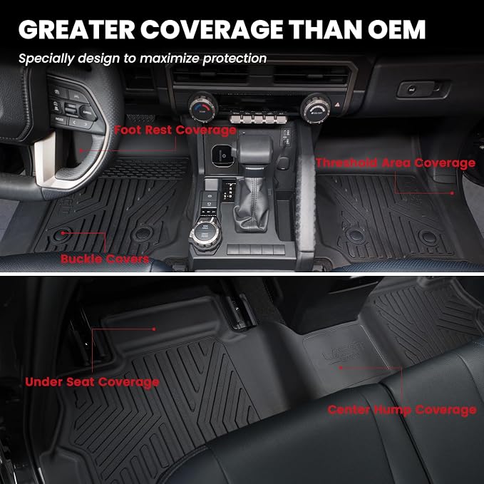LASFIT Floor Mats for Toyota 4Runner 2025 5 Seats, All Weather TPE Custom Fit - Image 8