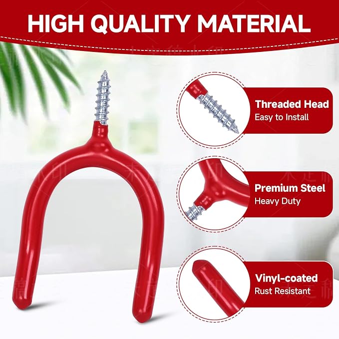 6 Pack Garage Storage System Steel U Hooks - Image 4
