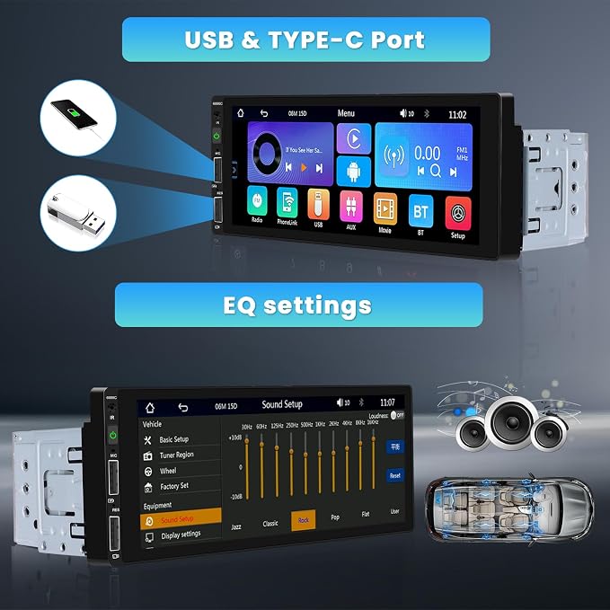6.9 Inch Single Din Car Stereo - Image 4