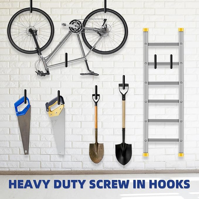 10 Pcs Ladder Hook Screw in Storage Hanger, Wall Mount Garage Storage Hooks - Image 2