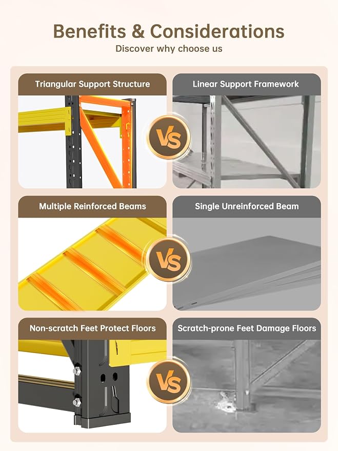 4-Tier Storage Shelves, Adjustable Industrial Metal Shelf System, 200lbs - Image 5
