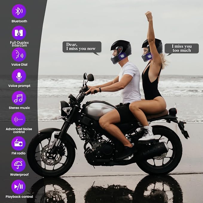Y3 Helmet Bluetooth Headset, Auto Answer Phone, Active Noise Cancellation - Image 3