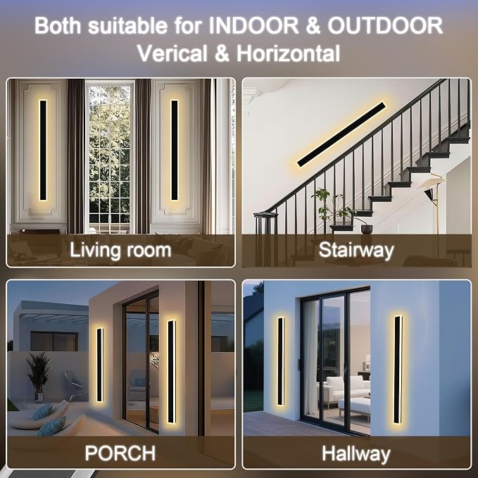 2 Pack Long Outdoor Led Wall Light - Image 3