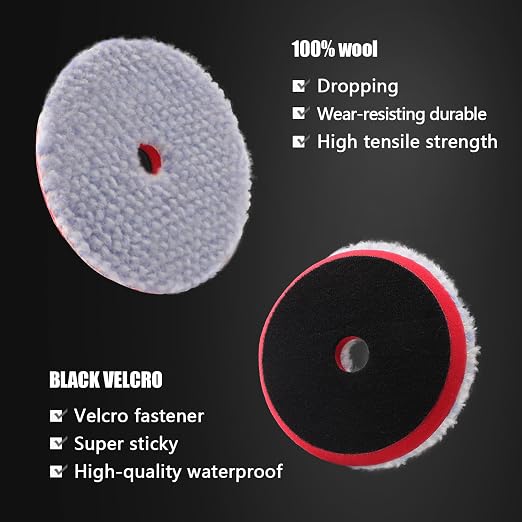 SPTA Wool Polishing Pad, Coarse Woolen Pad BlueWool Buffing Pads Set - Image 5